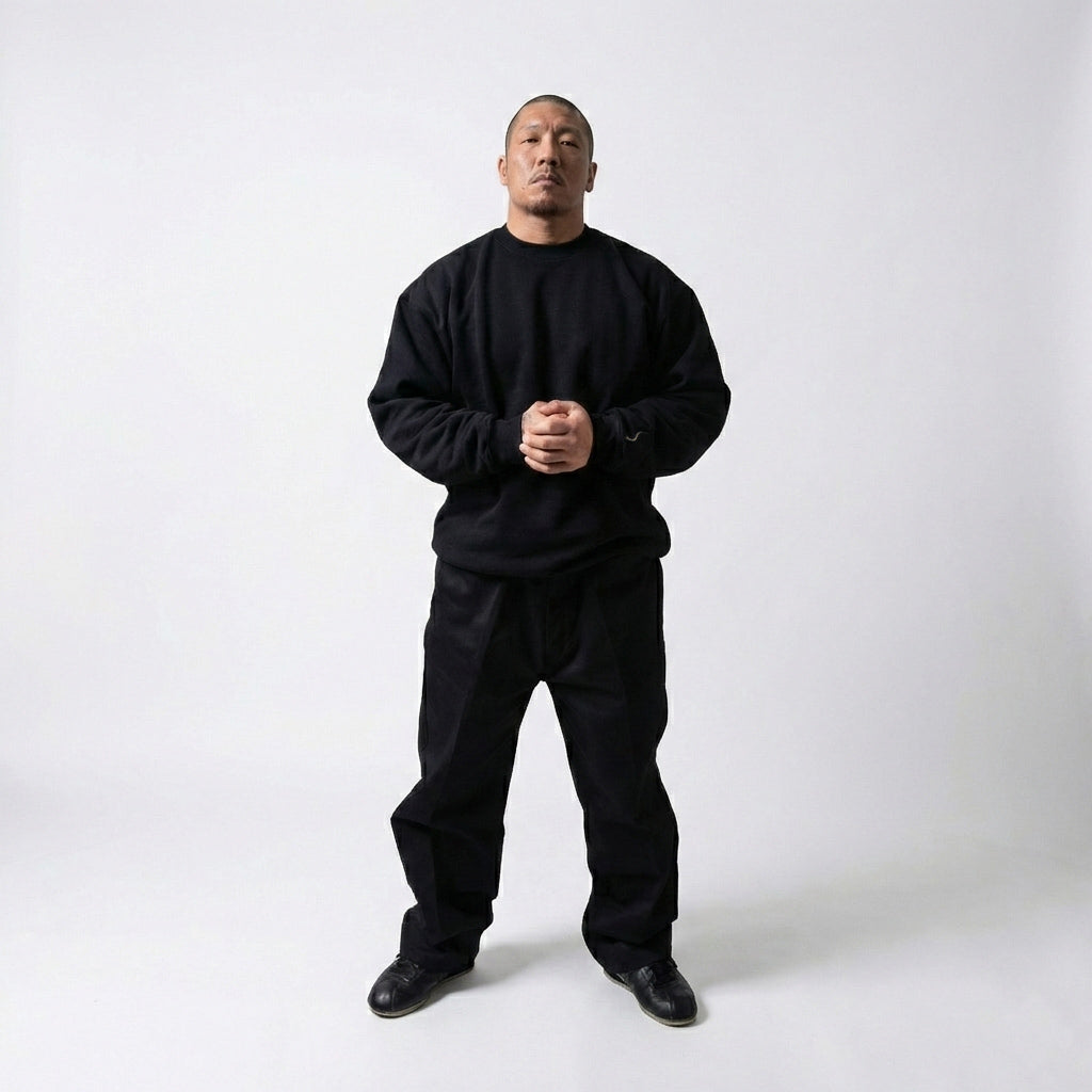 TORAME Embroidery Sweatshirt Black SS26